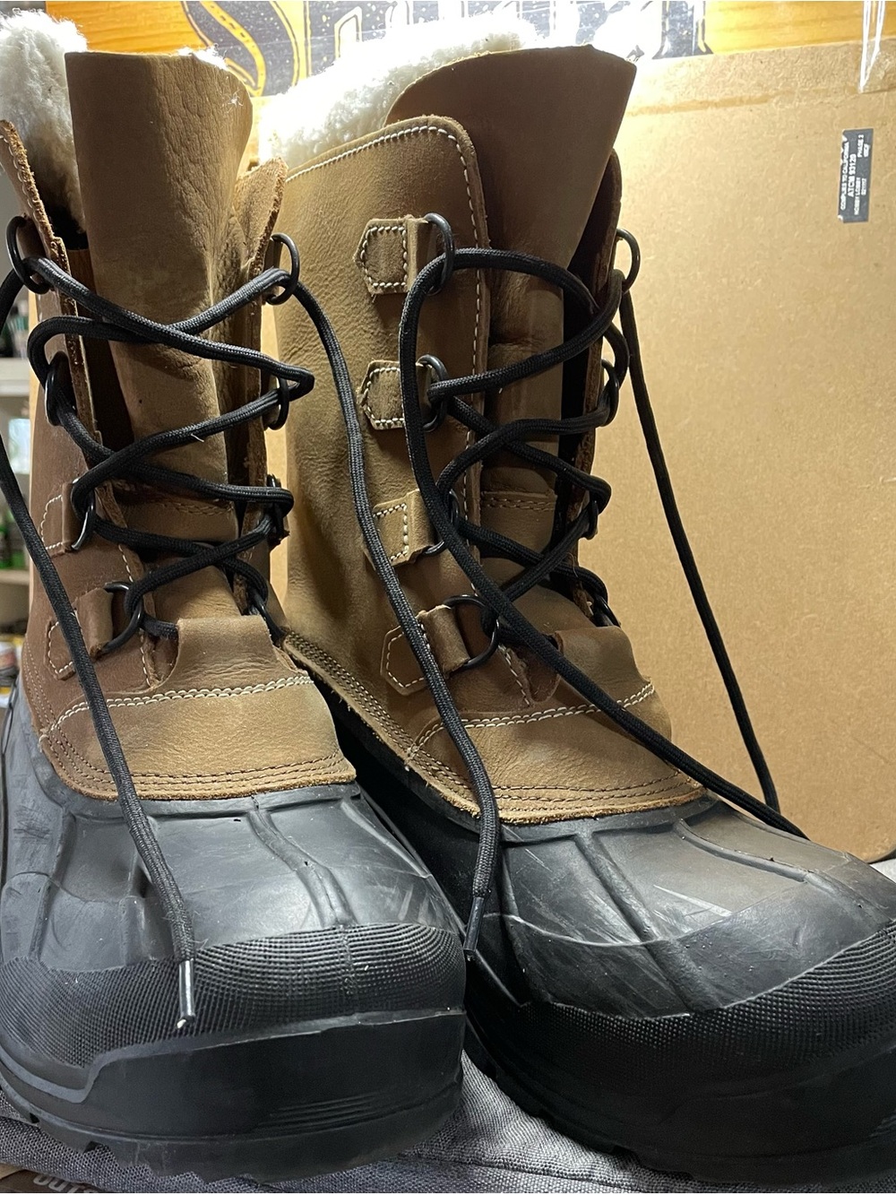 Kamik Brown and Black Insulated Lace-Up Snow Boots